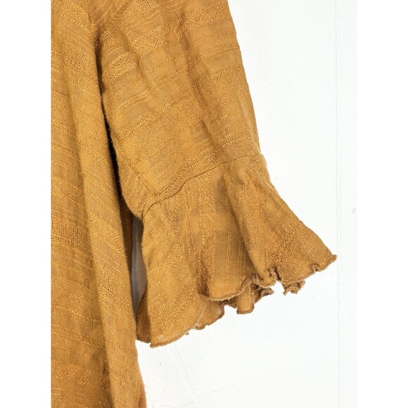 Anthropologie Dolan Peasant Blouse Brown Orange Boho Western Textured, XS - Picture 5 of 6